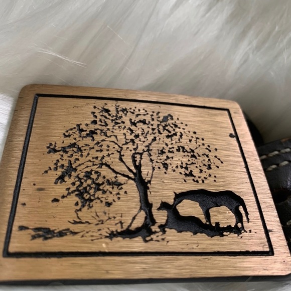 vintage brass Tech Ether Guild buckle with belt - Picture 4 of 15